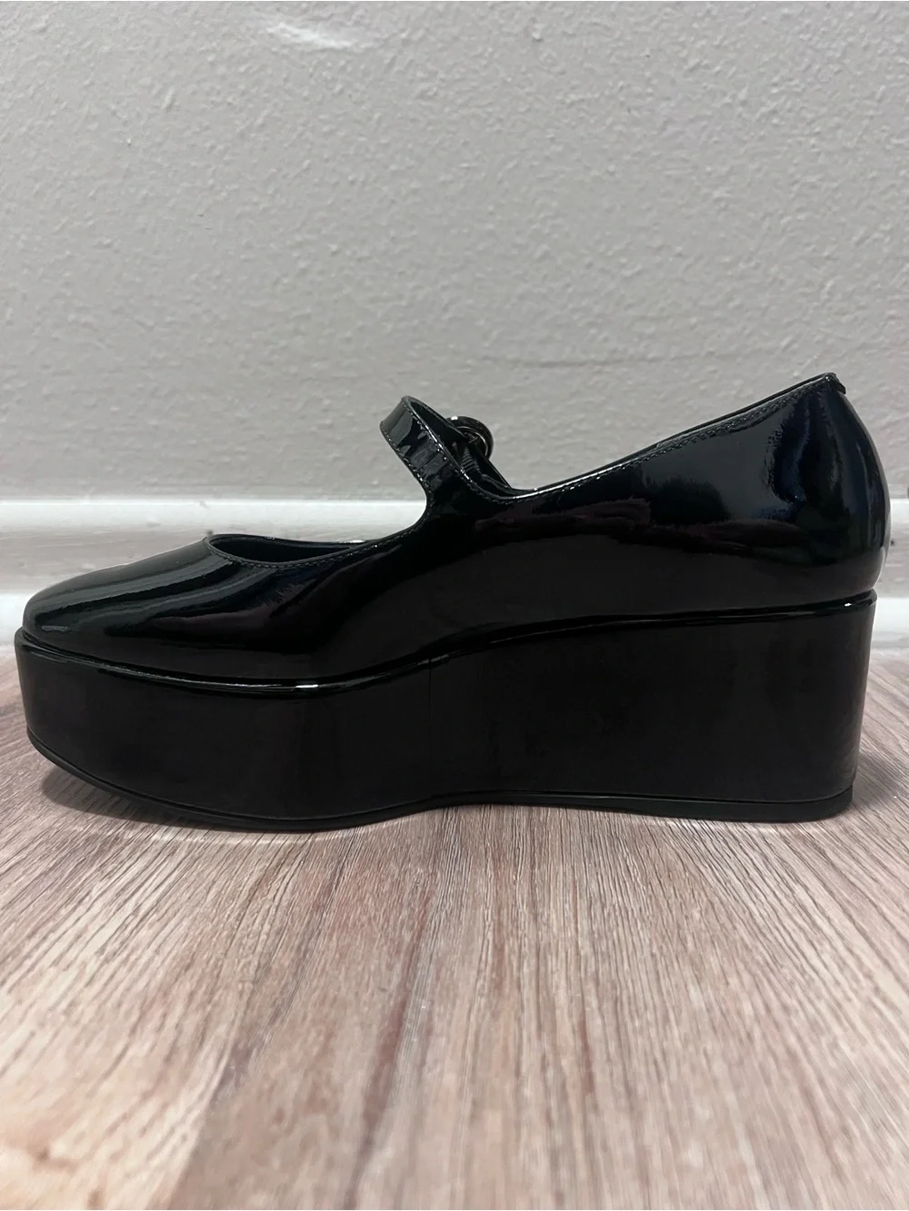Larroudé Patent Leather Mary Jane Platform Flats